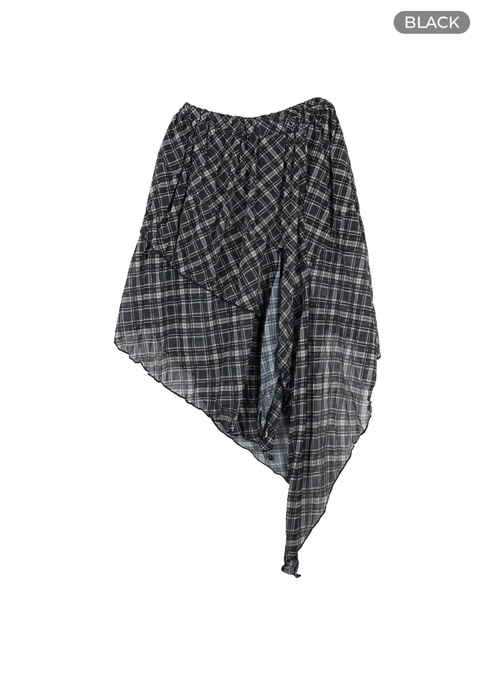 Checkered Layered Skirt IO409