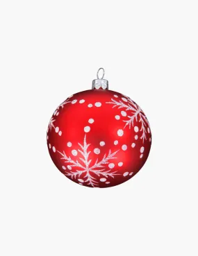 Christmas Ball Snow Red