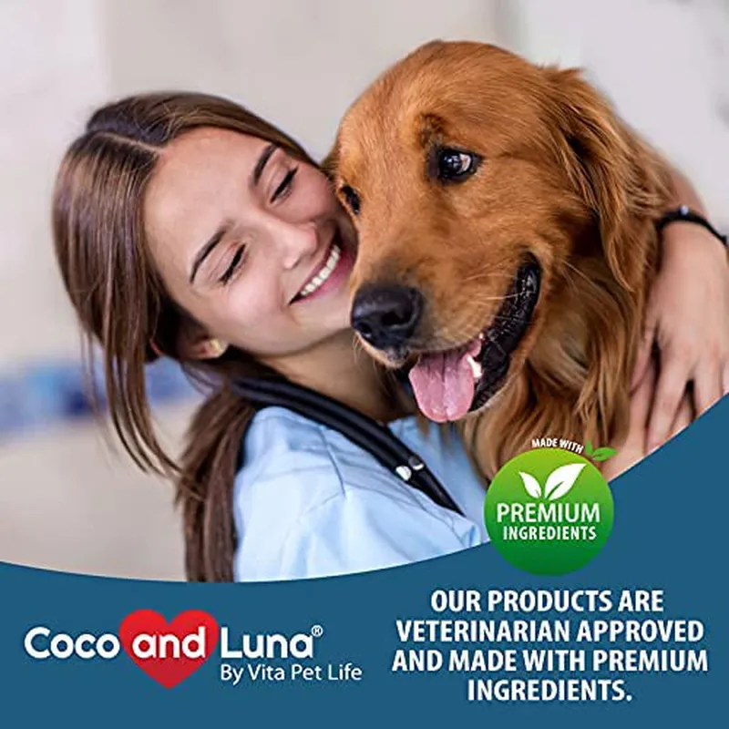 Coco and Luna Multivitamin for Dogs - Glucosamine, Chondroitin, Essential Dog Vitamins, DHA, EPA, Probiotics & Enzymes, Immune Support for Dogs