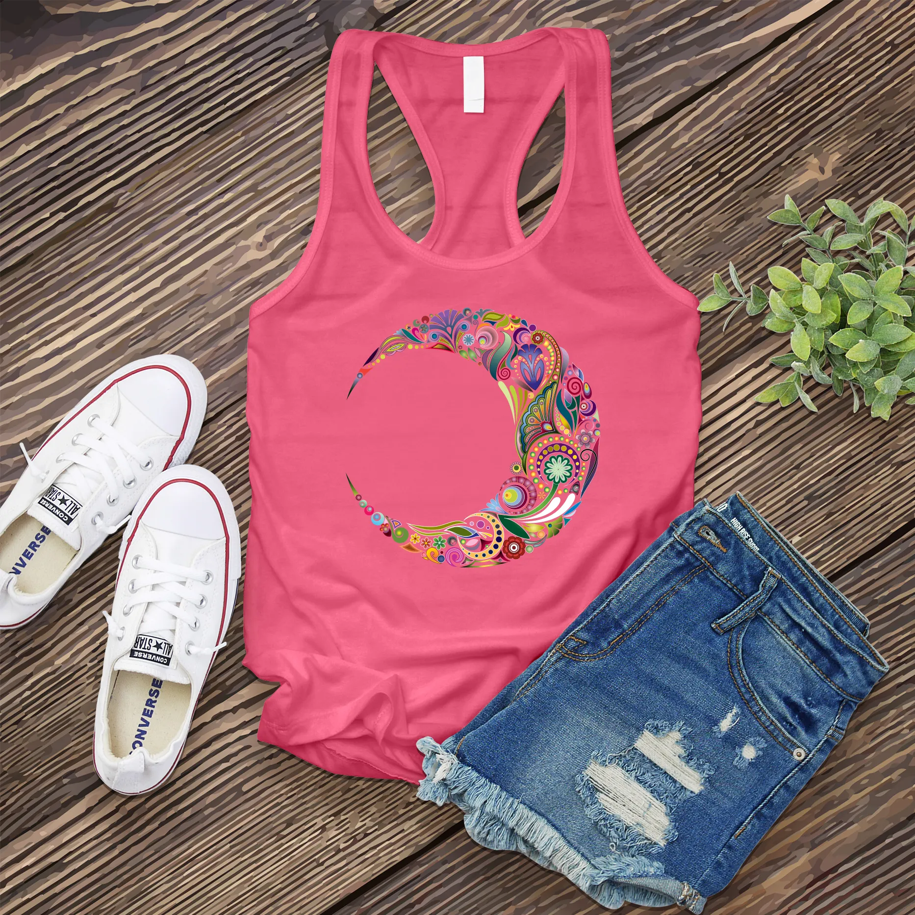 Colorful Moon Mandala Women's Tank Top