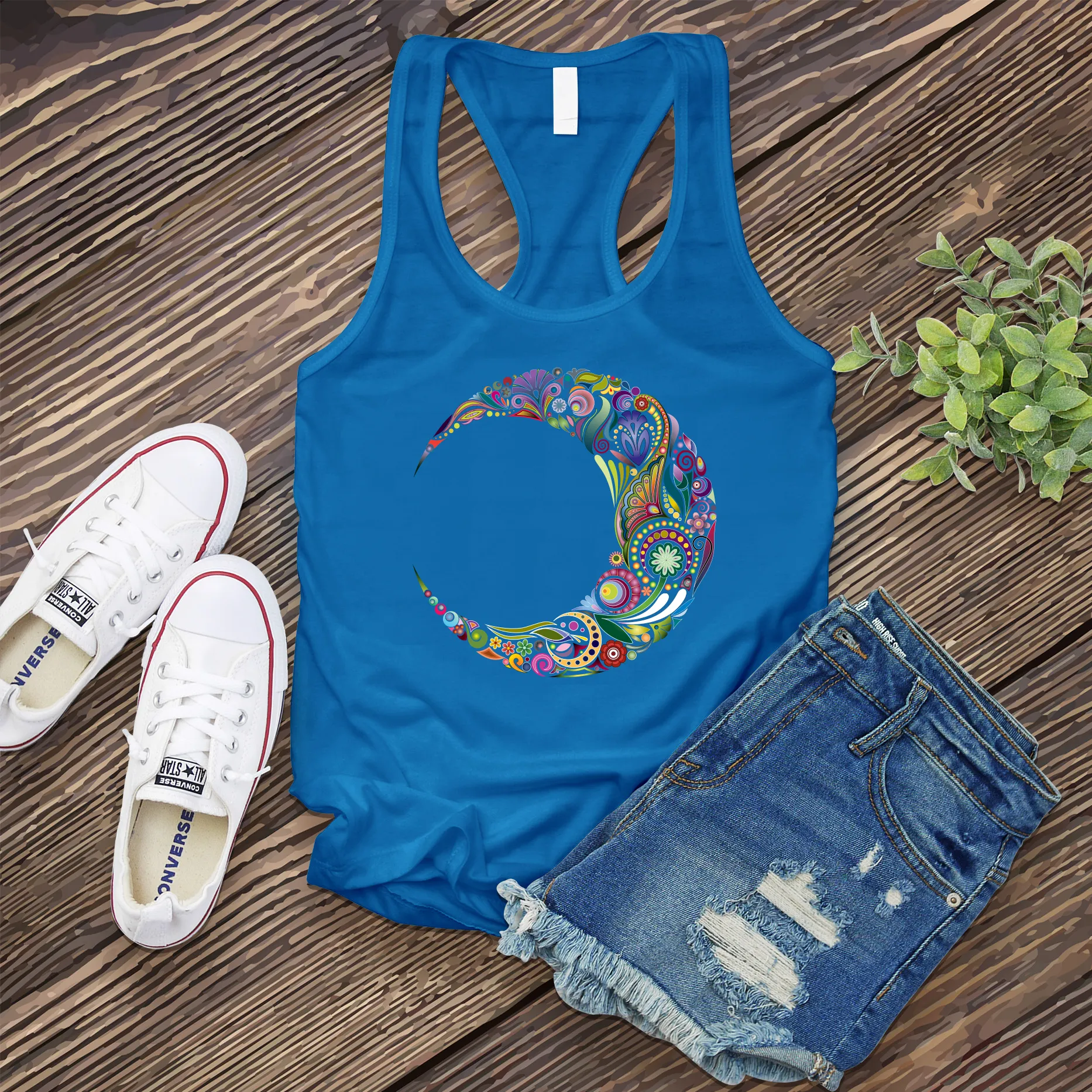 Colorful Moon Mandala Women's Tank Top