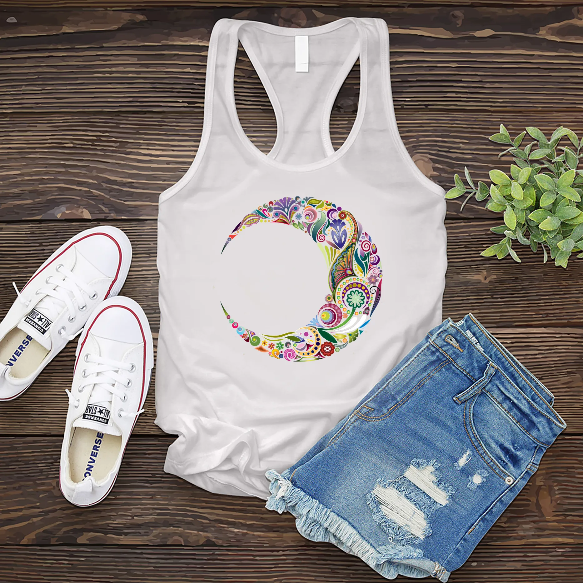 Colorful Moon Mandala Women's Tank Top