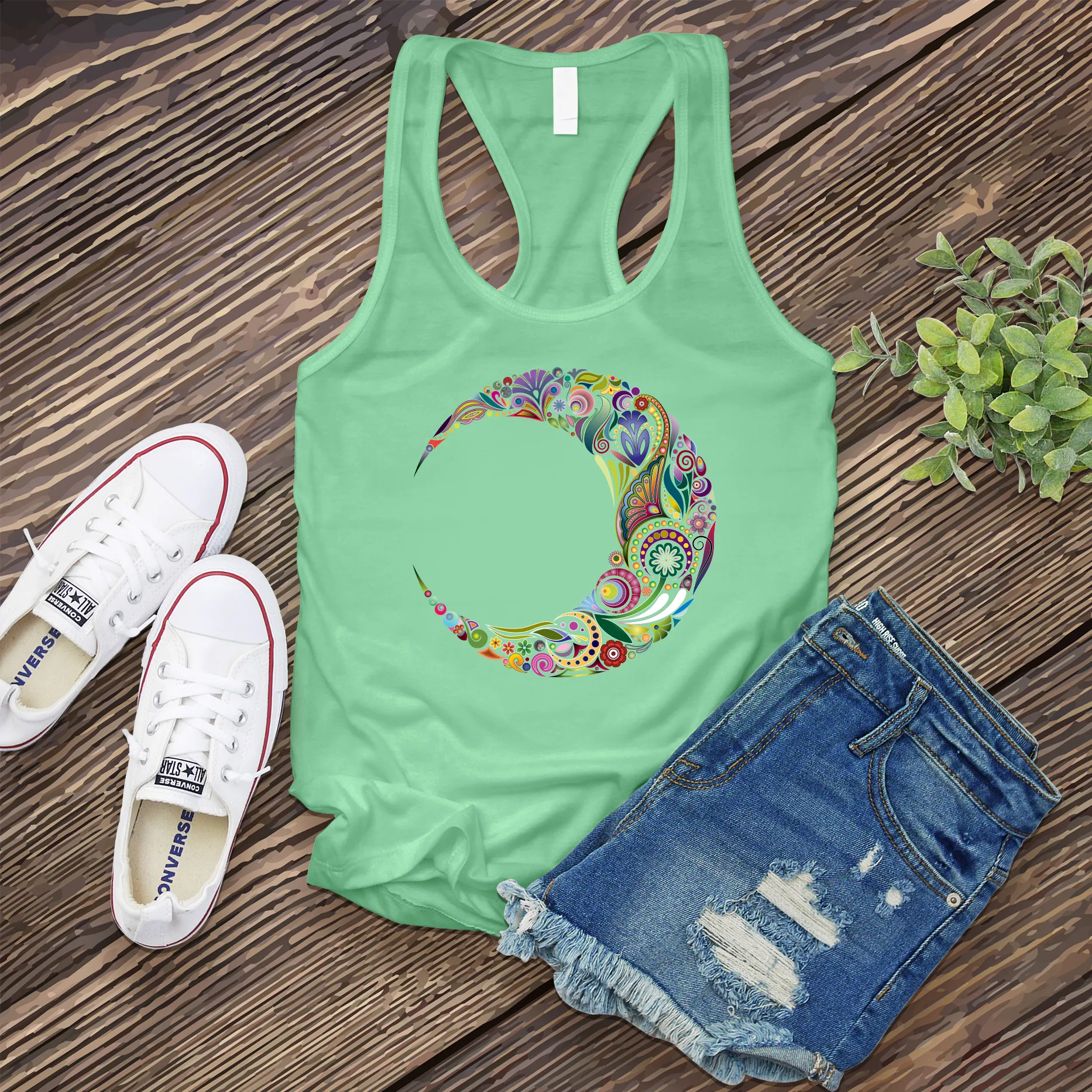 Colorful Moon Mandala Women's Tank Top