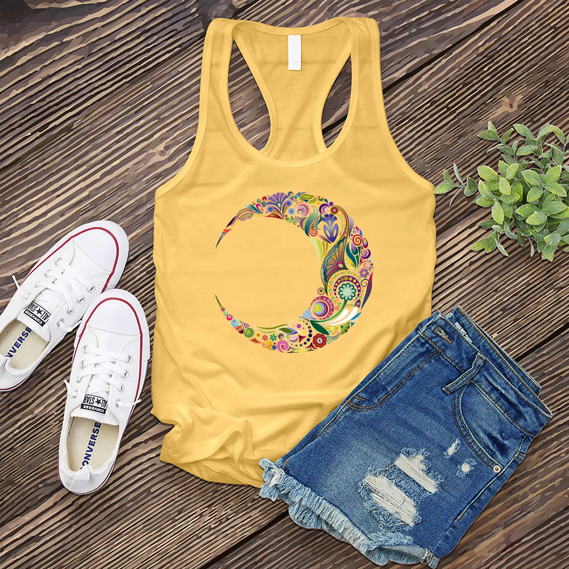 Colorful Moon Mandala Women's Tank Top