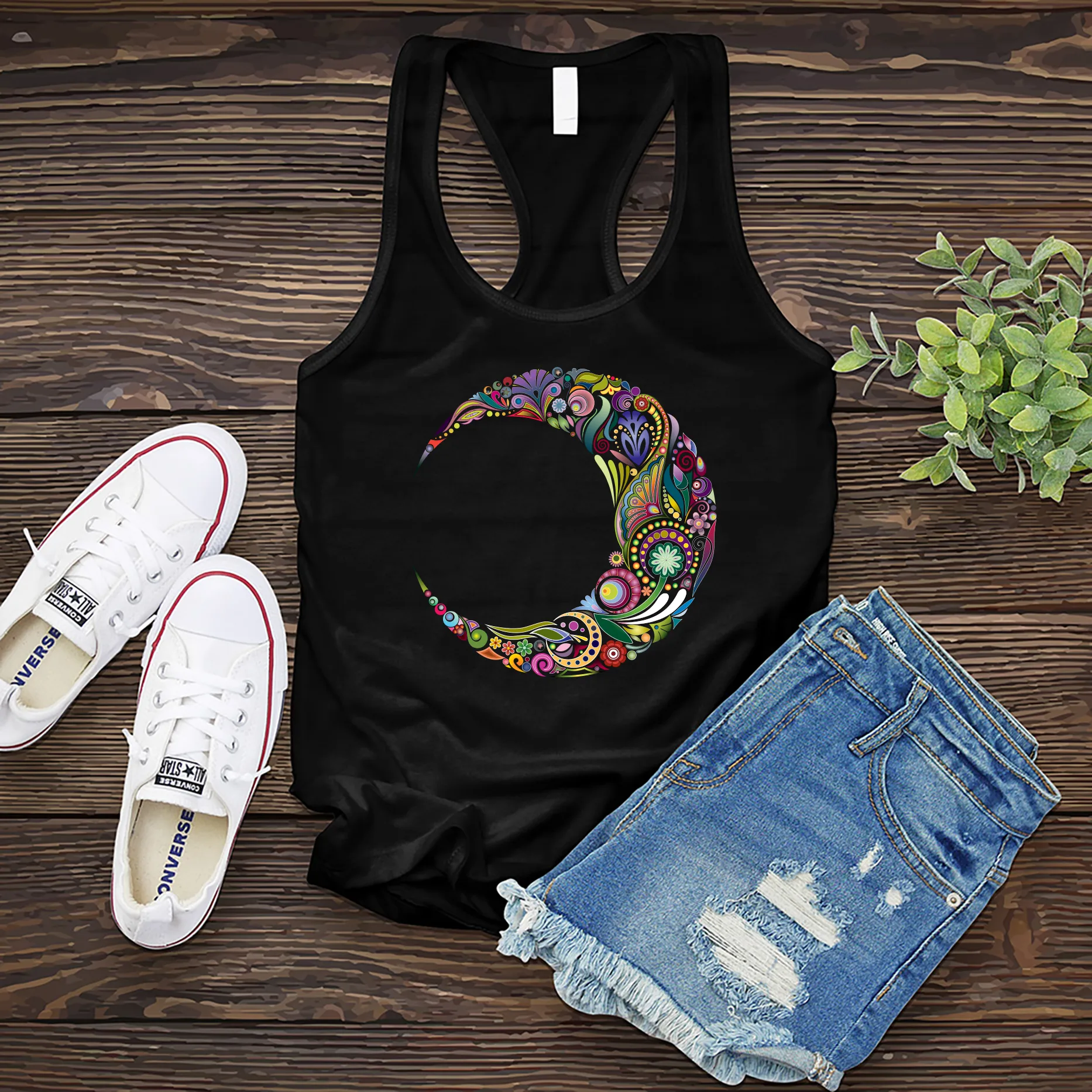 Colorful Moon Mandala Women's Tank Top