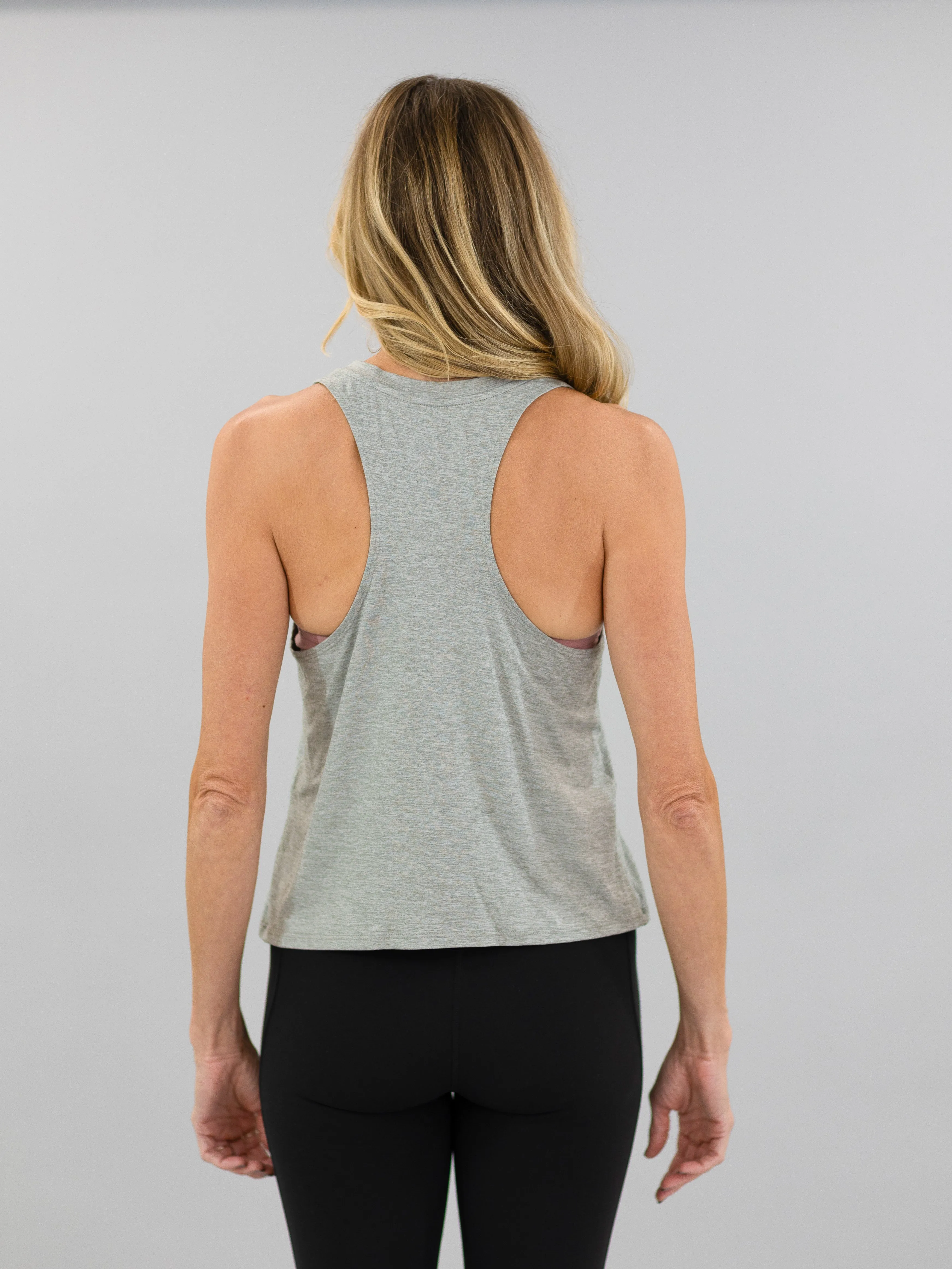 CorePower Yoga Glow Heather Grey Racerback