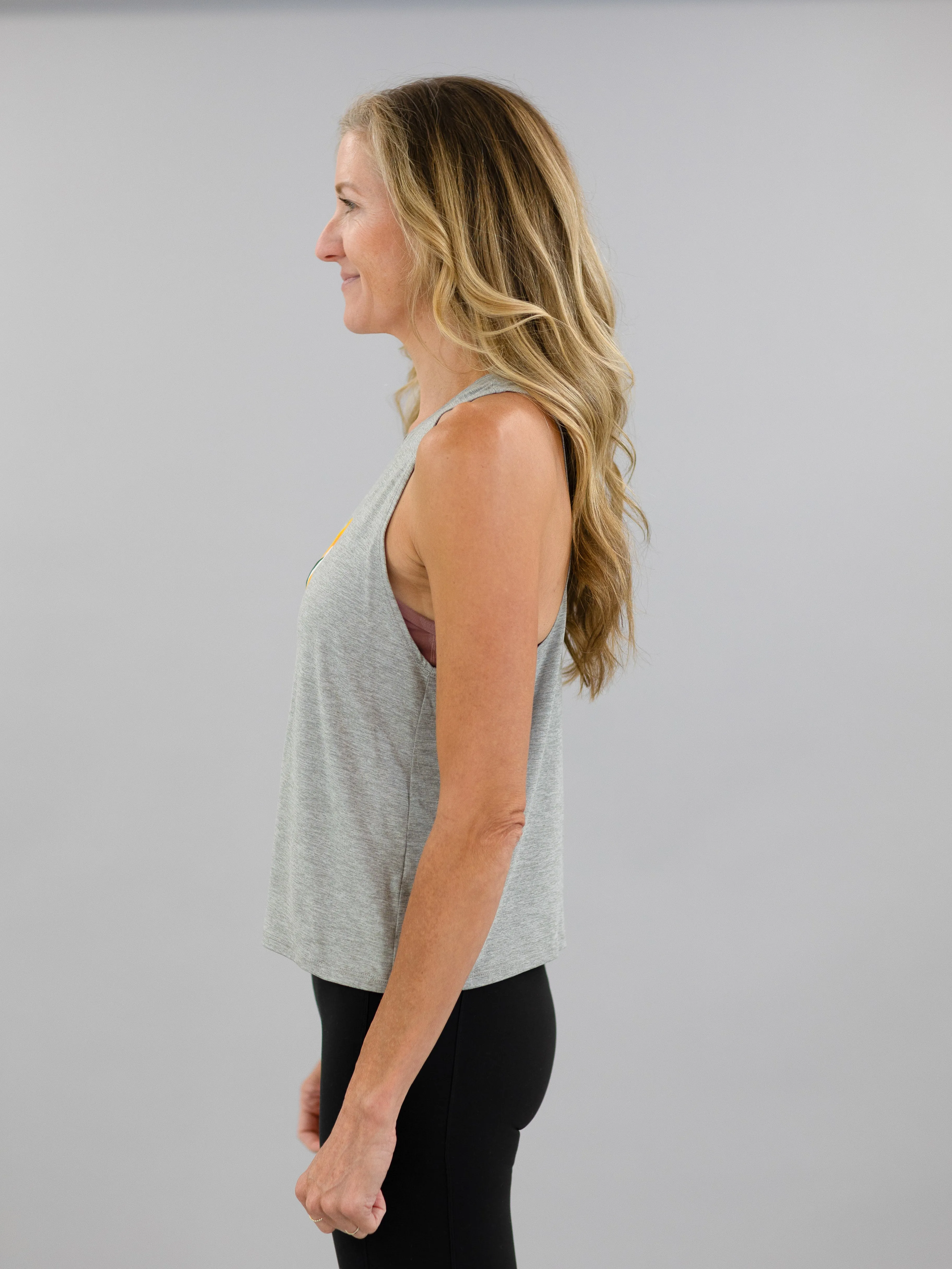 CorePower Yoga Glow Heather Grey Racerback