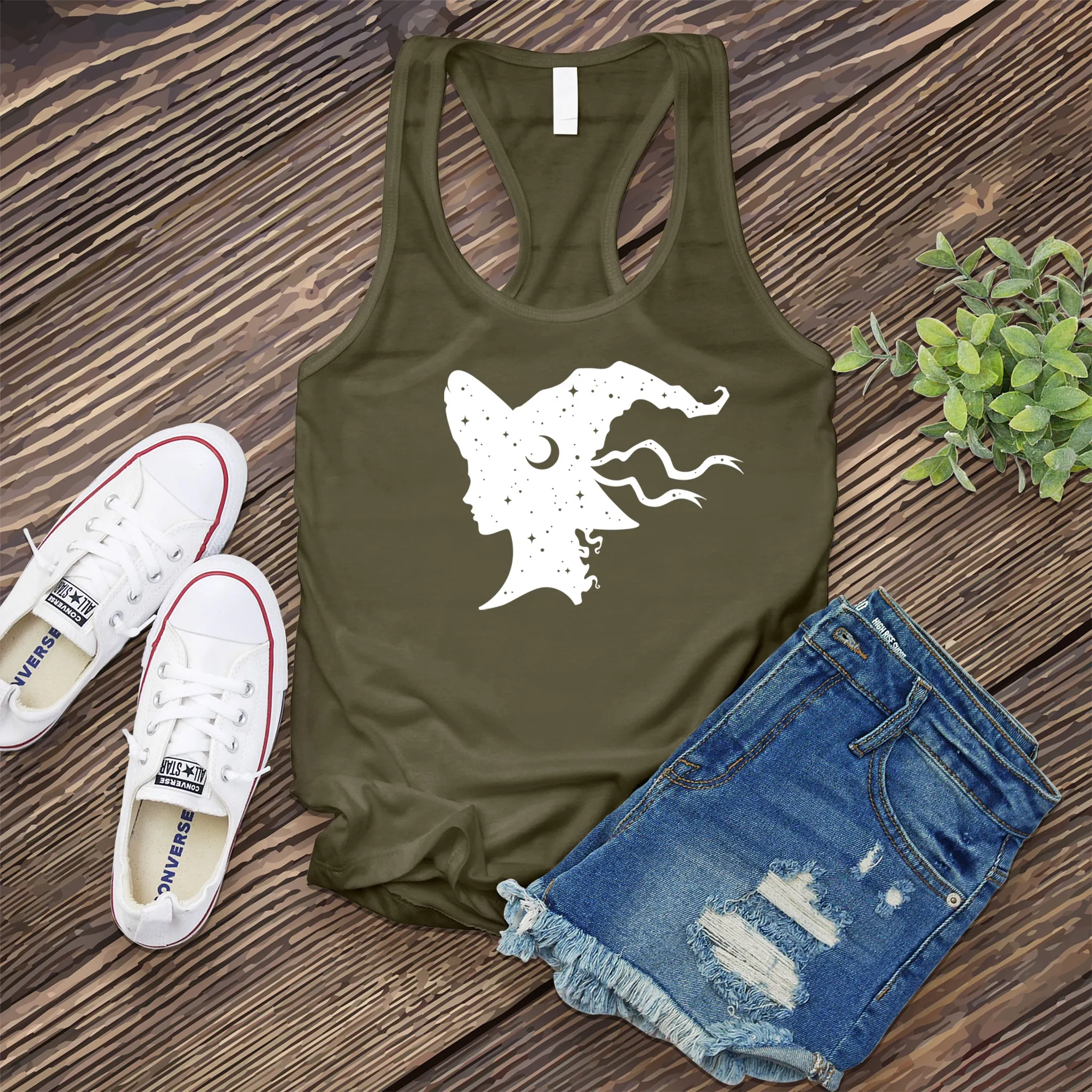 Cosmic Witch Head Women's Tank Top