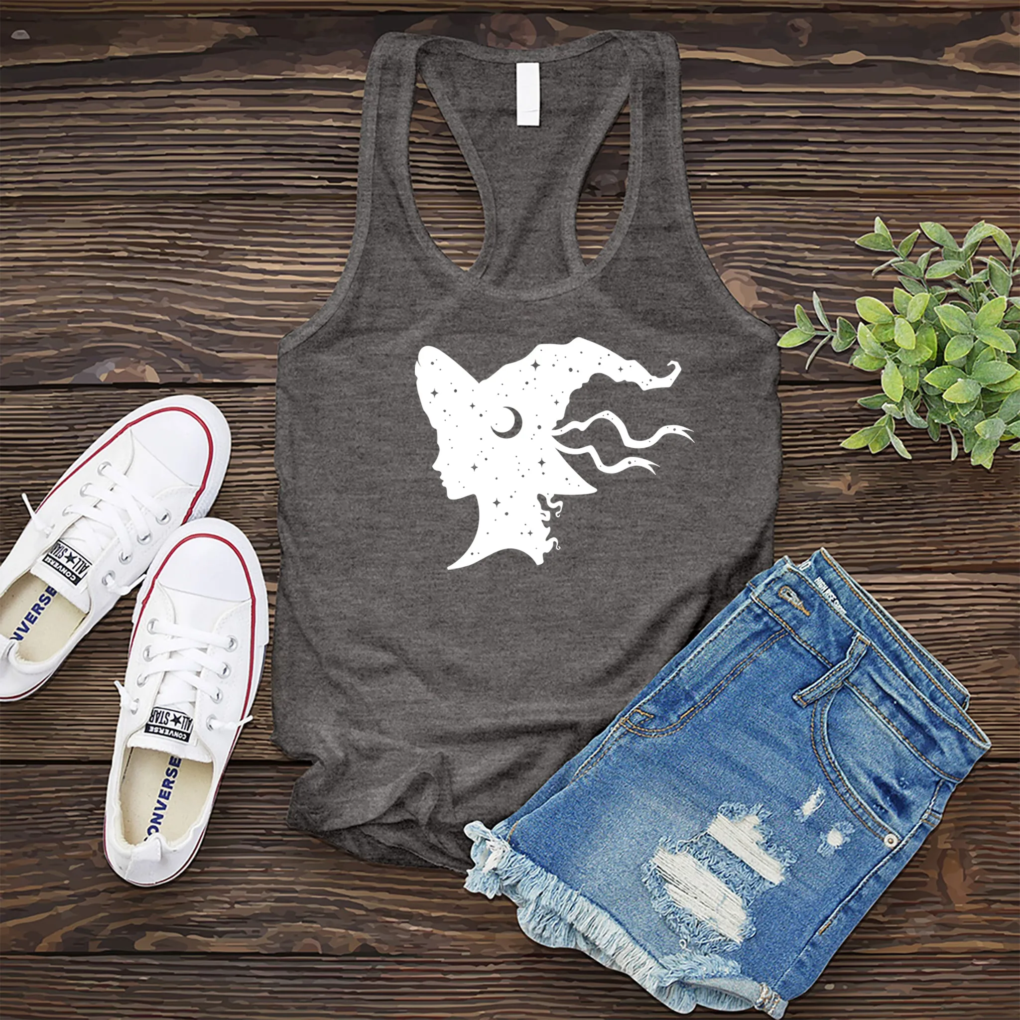 Cosmic Witch Head Women's Tank Top