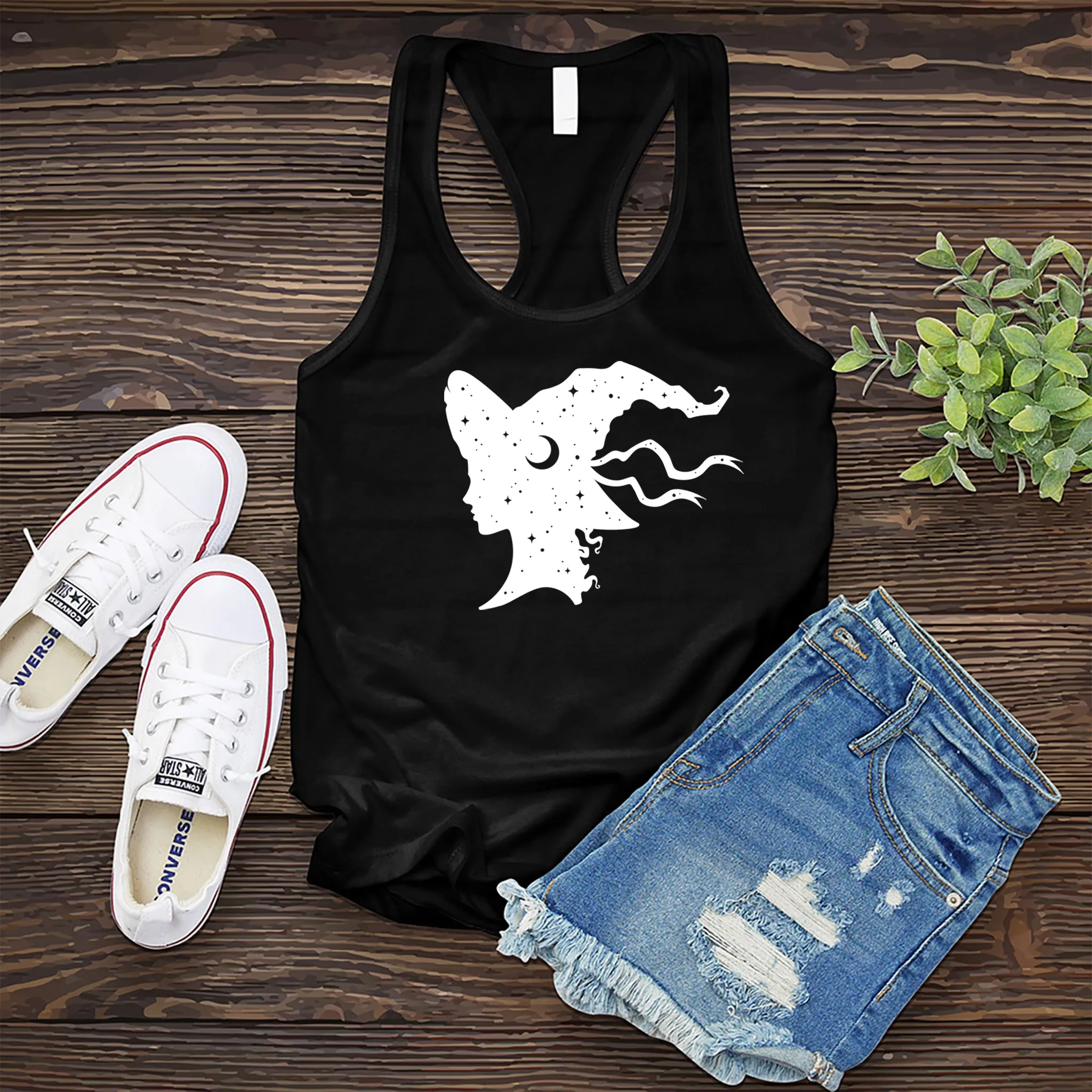 Cosmic Witch Head Women's Tank Top