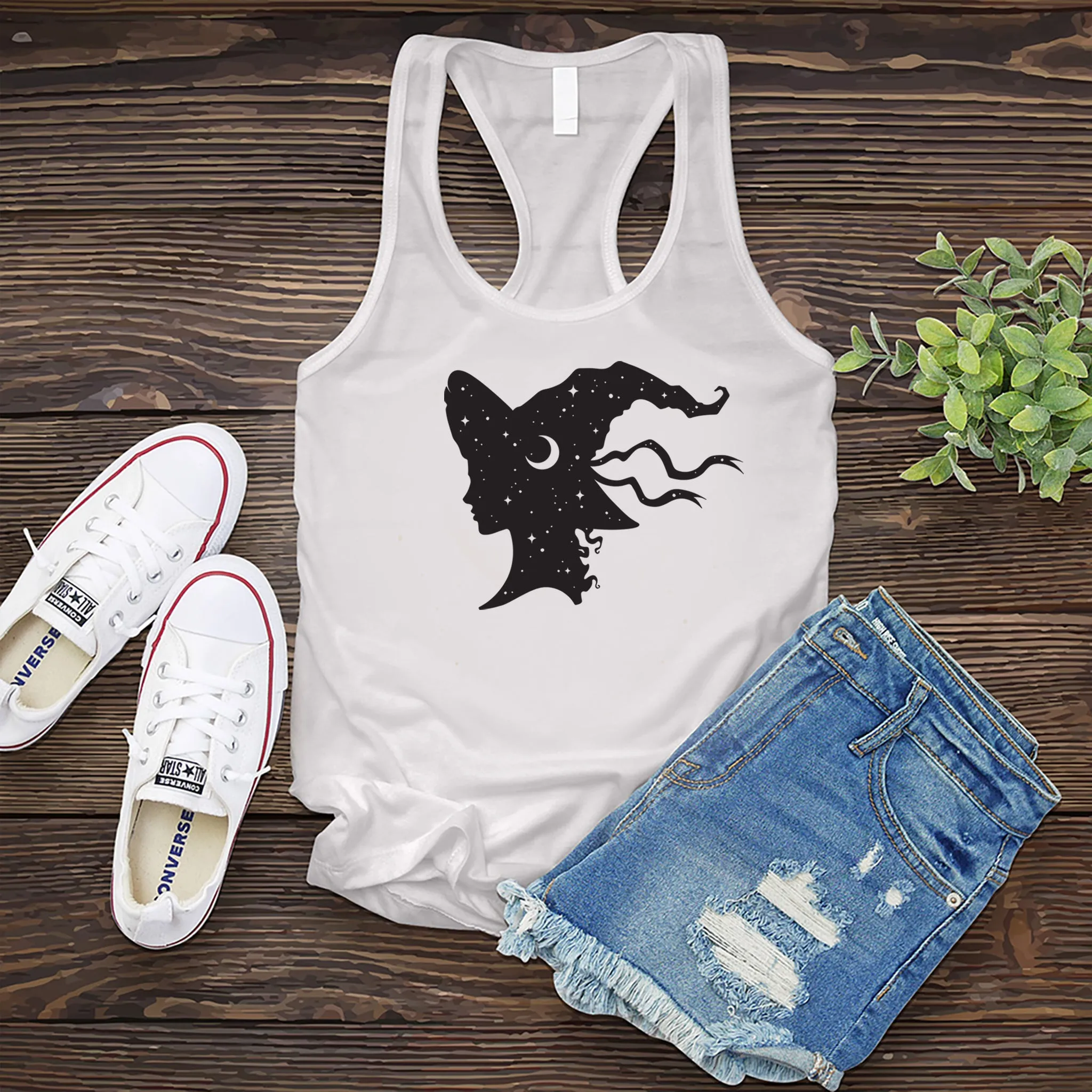 Cosmic Witch Head Women's Tank Top