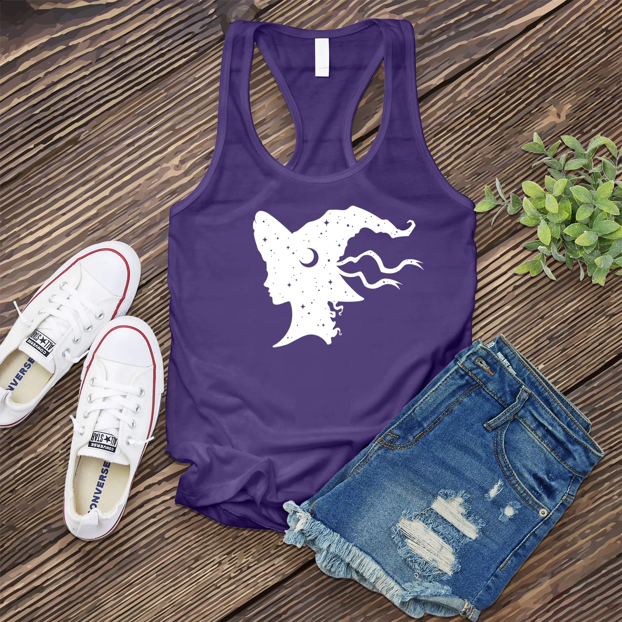 Cosmic Witch Head Women's Tank Top