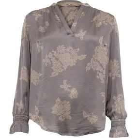 Costa Mani Flower Shirt In Grey Sand