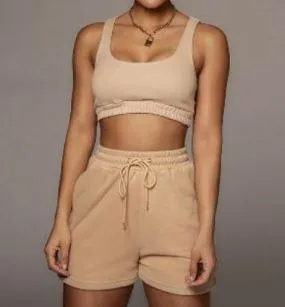 Cosy Crop Top and Shorts Lounge Sets