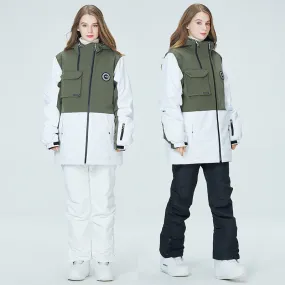 Couple Skiing & Snowboard Suits Set