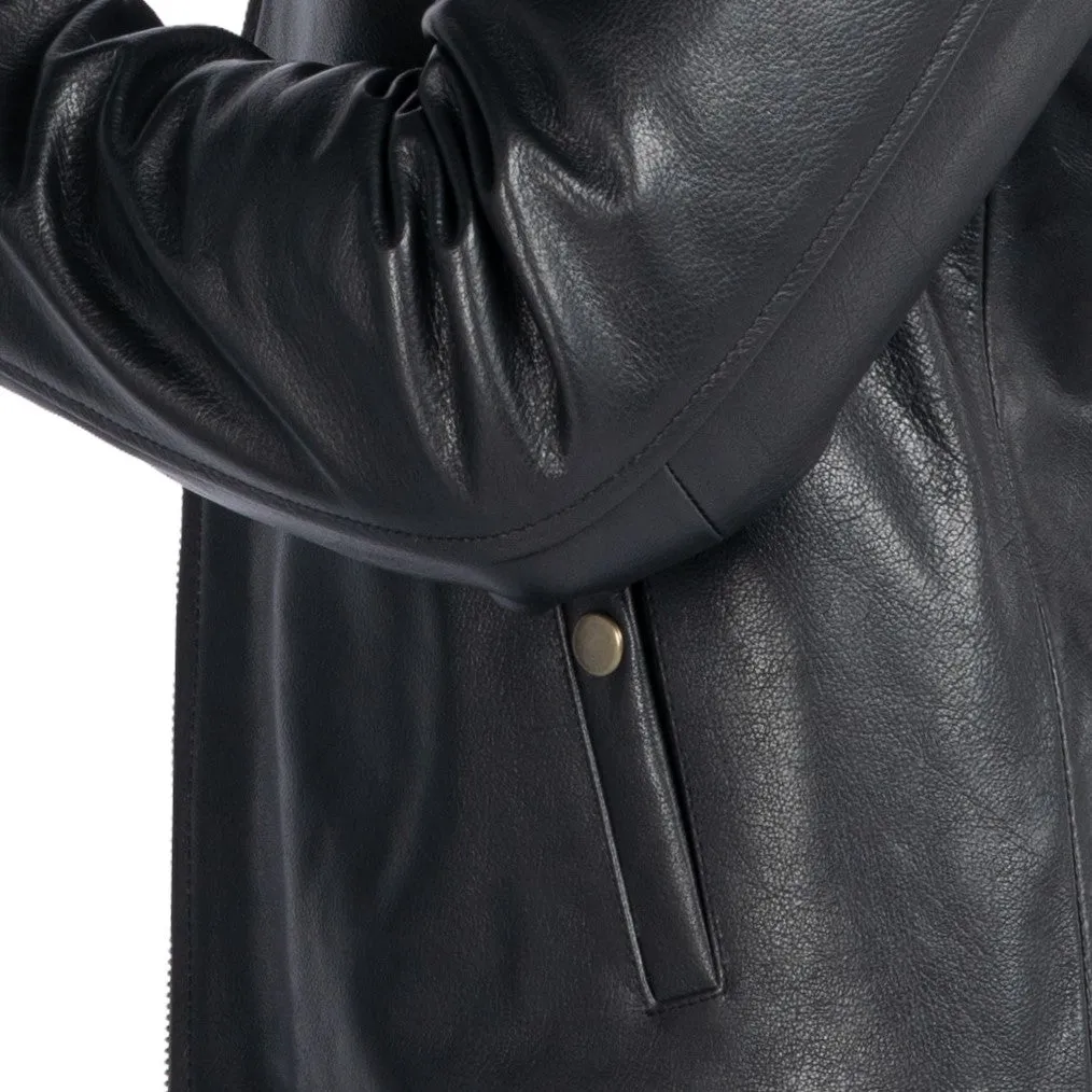 COW LEATHER BOMBER JACKET