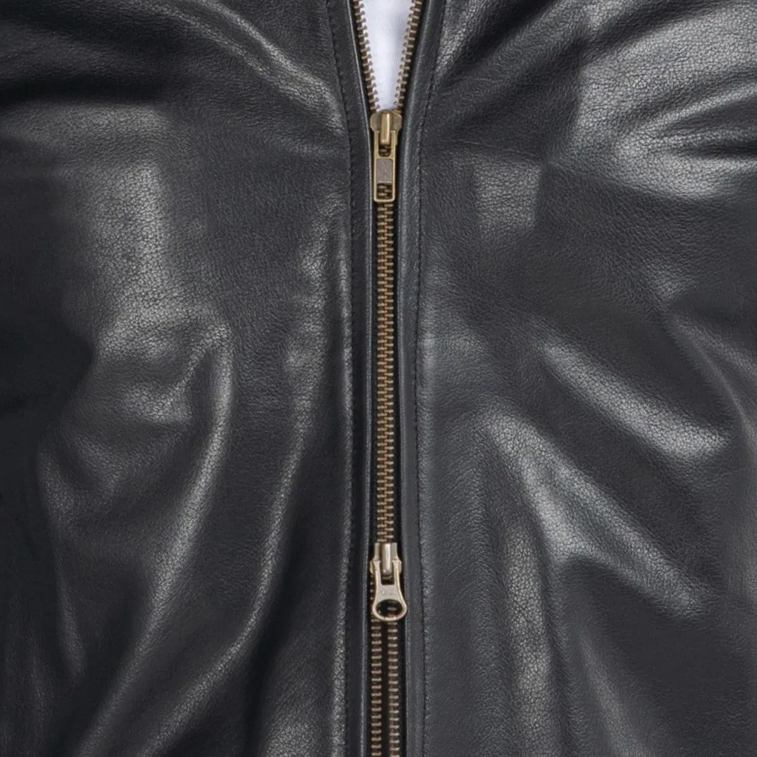 COW LEATHER BOMBER JACKET