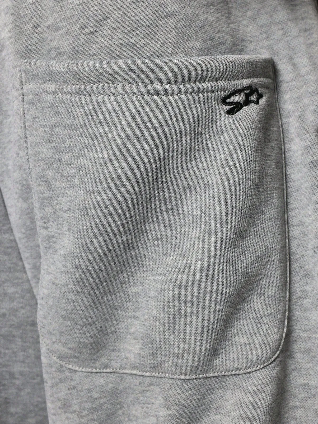 Crop Fit Overhead Hoodie And Sweatpants With Small Embroidery Pattern & Drawstrings 2 Piece Set