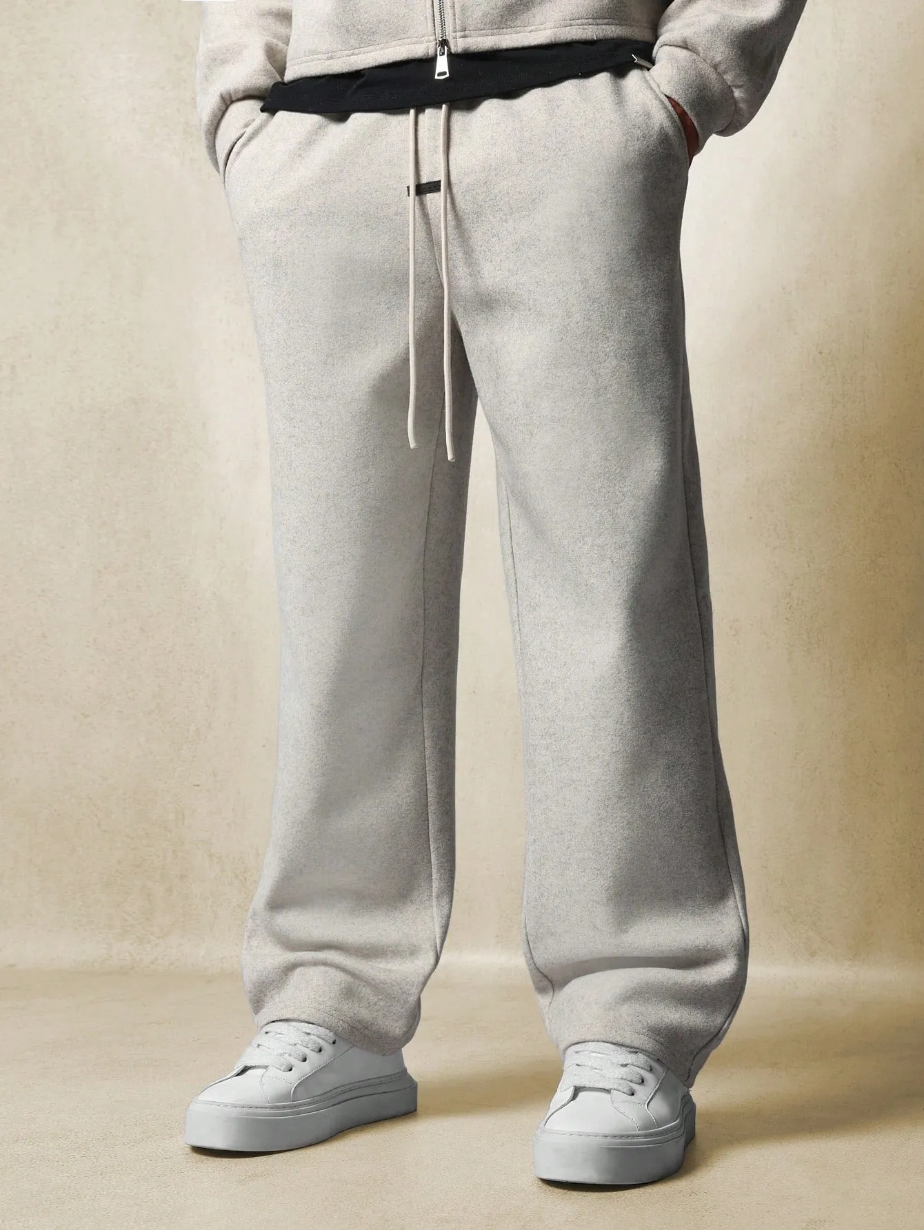 Crop Overhead Zip-Up Hoodie And Skater Fit Sweatpants 2 Piece Set