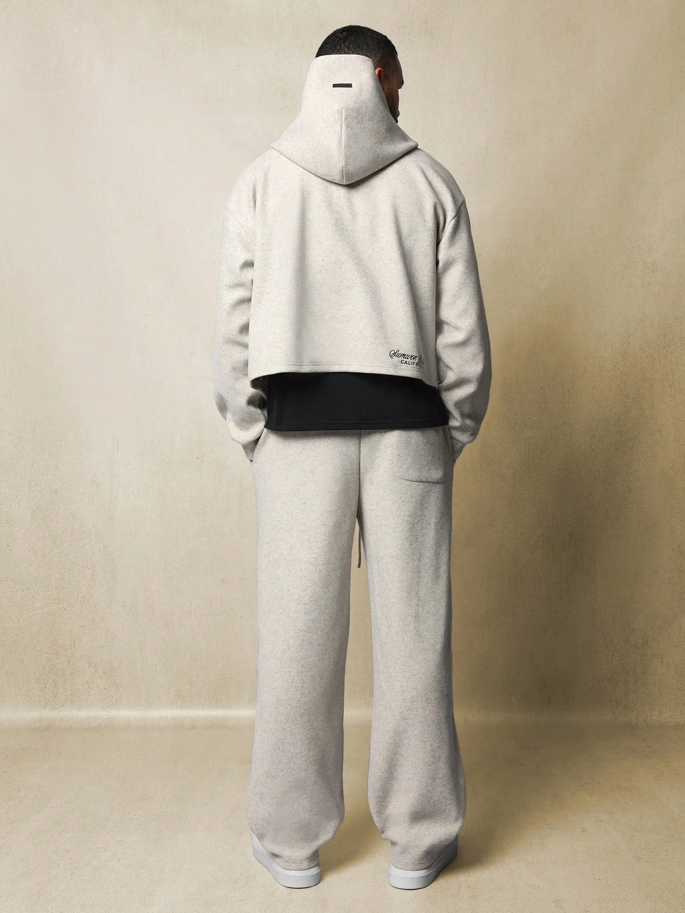 Crop Overhead Zip-Up Hoodie And Skater Fit Sweatpants 2 Piece Set