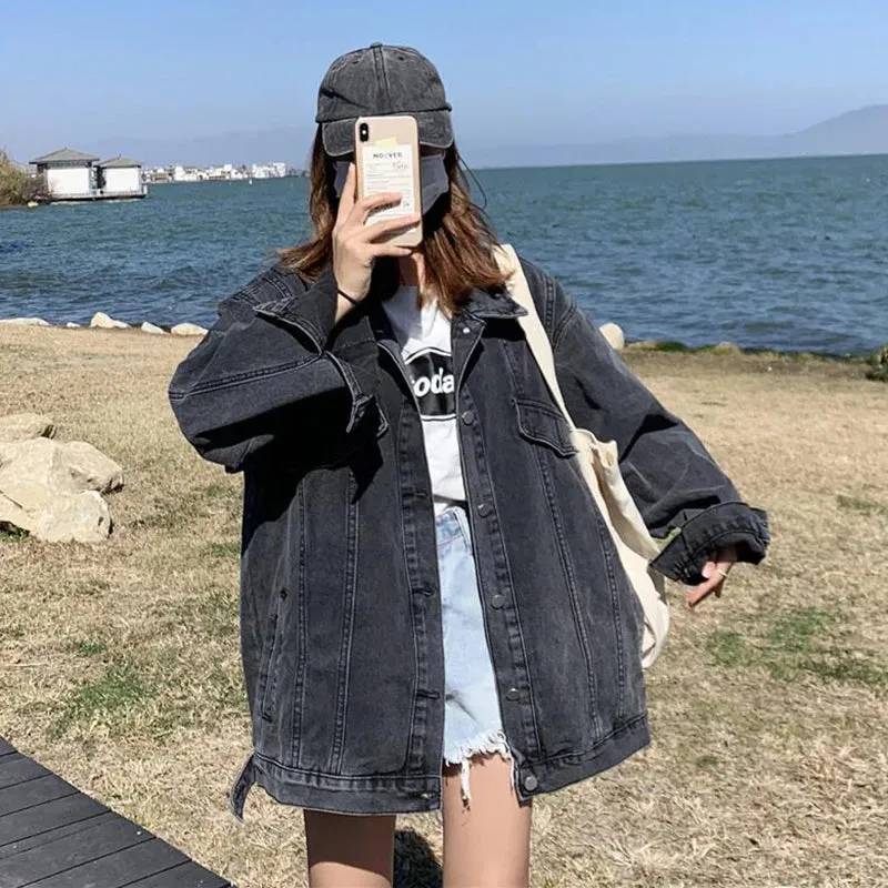 Denim Loose Long Sleeve Outwear Jackets