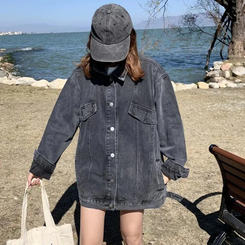 Denim Loose Long Sleeve Outwear Jackets