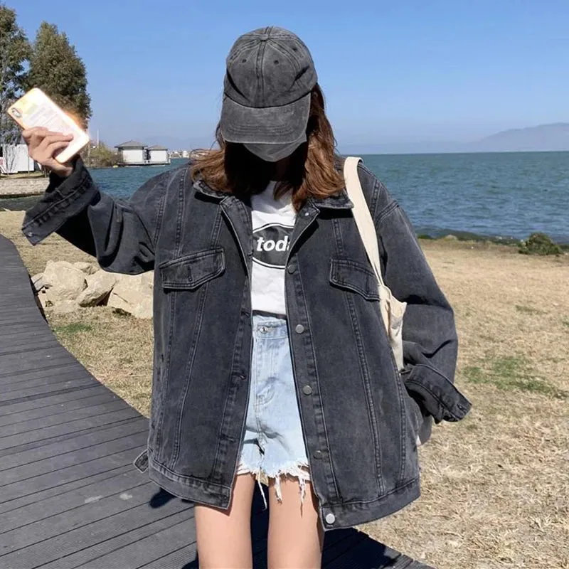 Denim Loose Long Sleeve Outwear Jackets