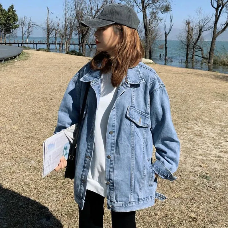 Denim Loose Long Sleeve Outwear Jackets