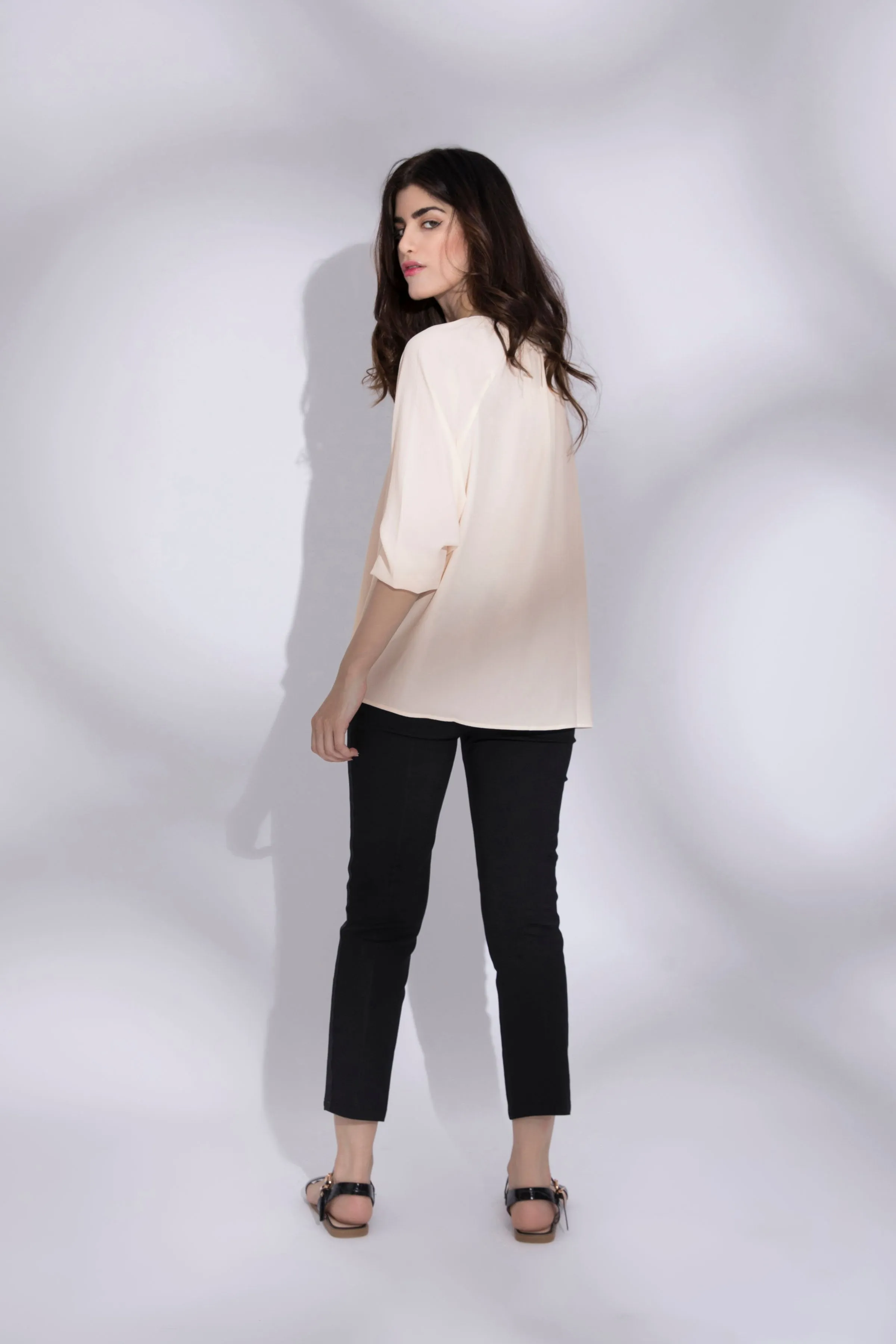 Drawcord Neck Top