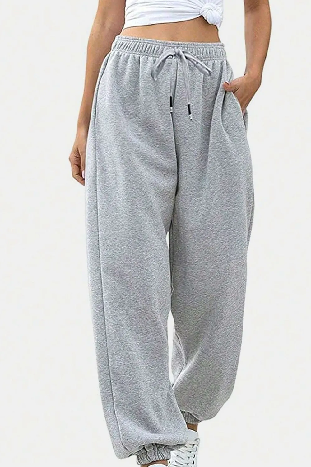 Elastic Waist Joggers with Pockets New Women's Fashion Sweatpants