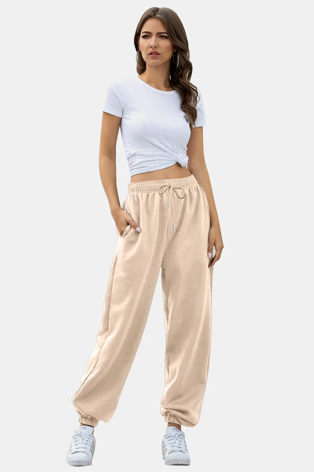 Elastic Waist Joggers with Pockets New Women's Fashion Sweatpants