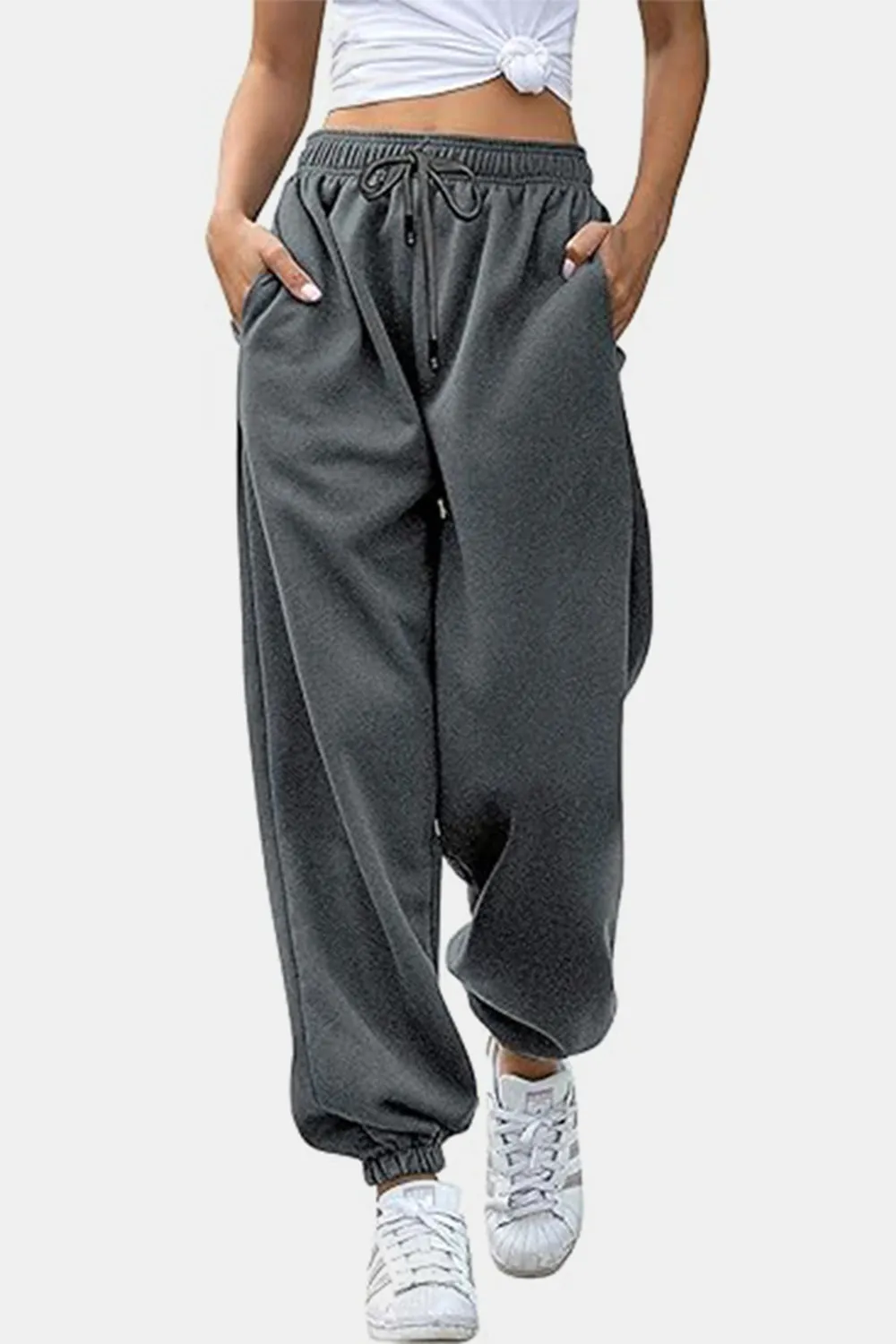 Elastic Waist Joggers with Pockets New Women's Fashion Sweatpants