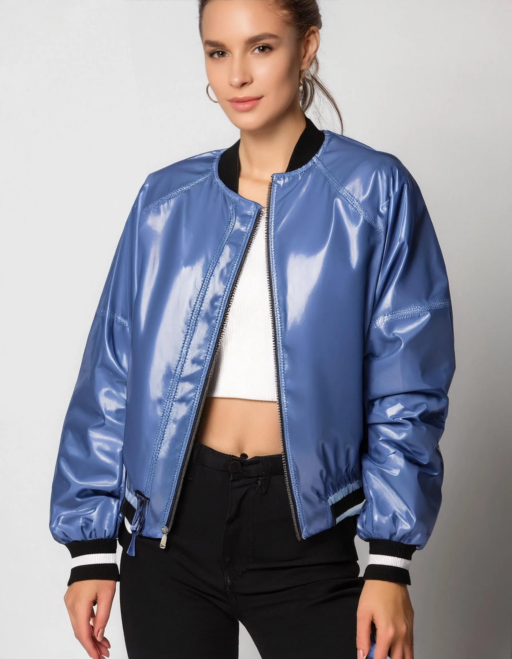 Electric Blue Bomber Jacket