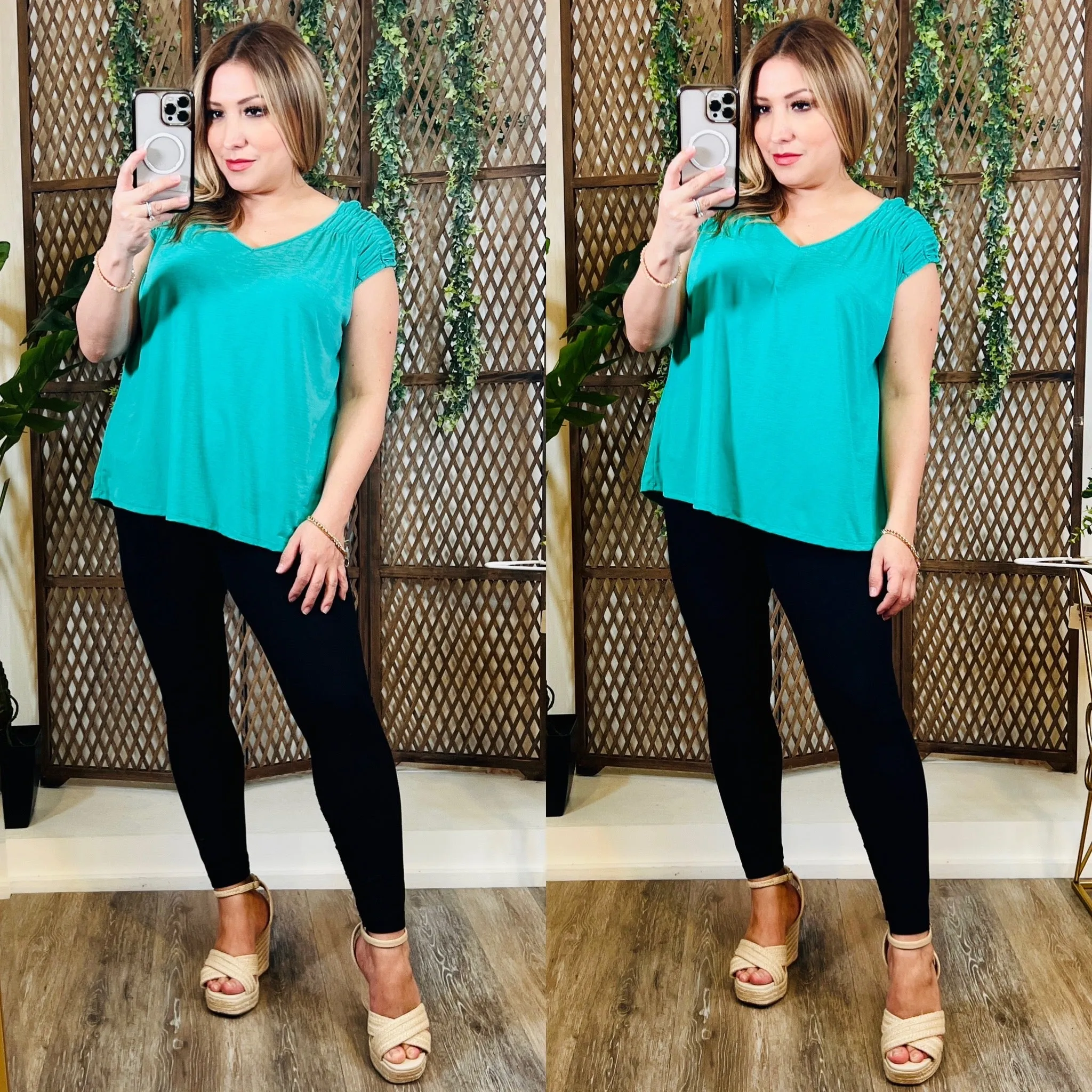 Emerald Chic Detail Top