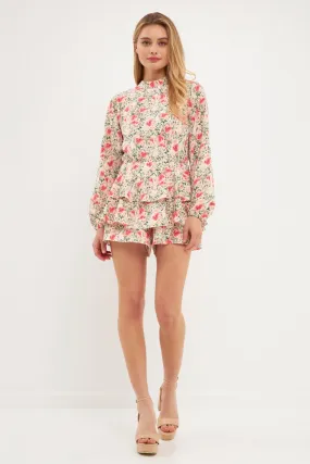 Endless Rose - Blooming Roses Floral Open Back Romper