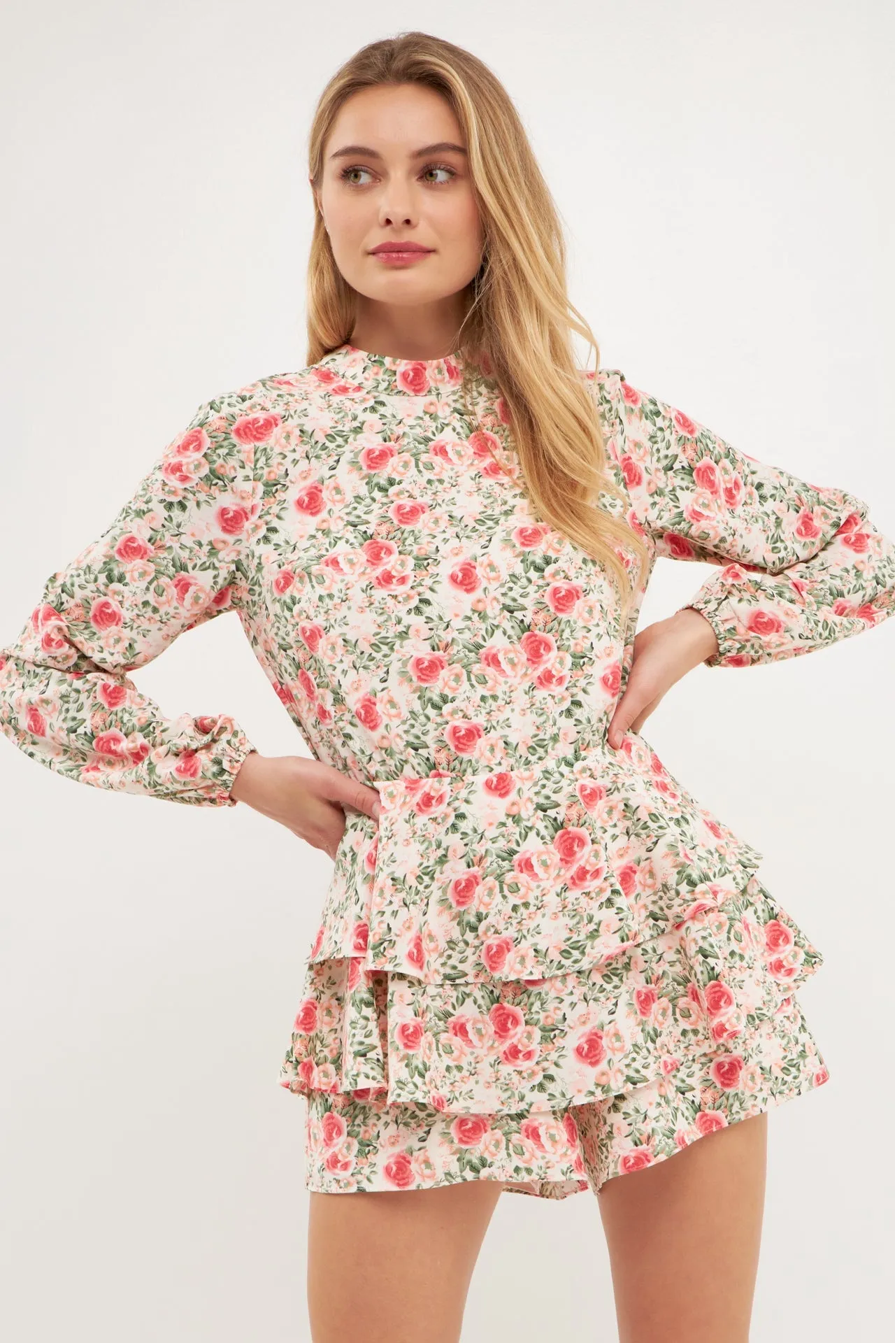 Endless Rose - Blooming Roses Floral Open Back Romper