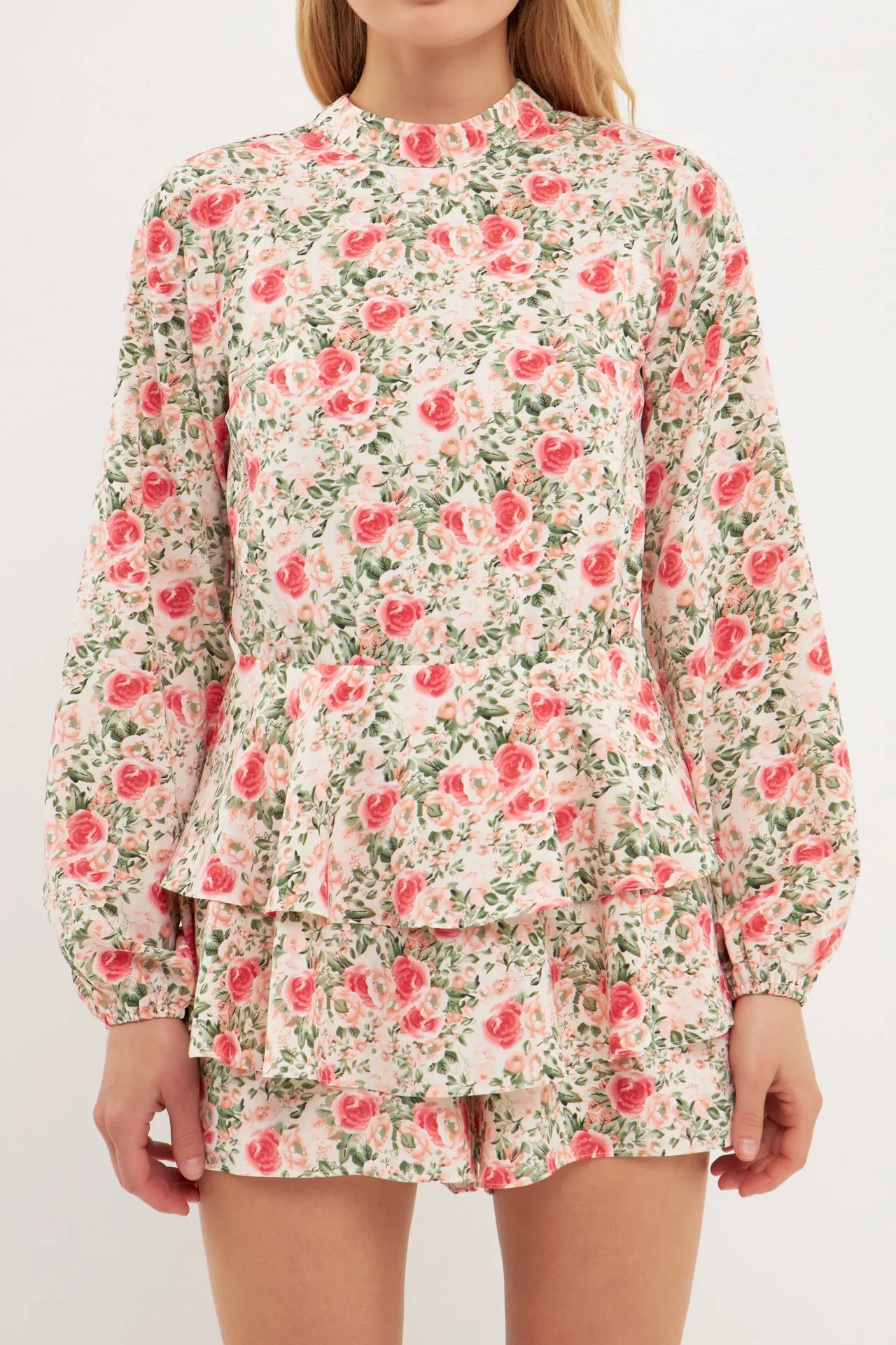 Endless Rose - Blooming Roses Floral Open Back Romper