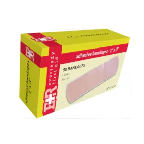 Ever Ready First Aid Adhesive Bandages, Sheer Plastic, 1" x 3", in Kit Unit Box, 50's