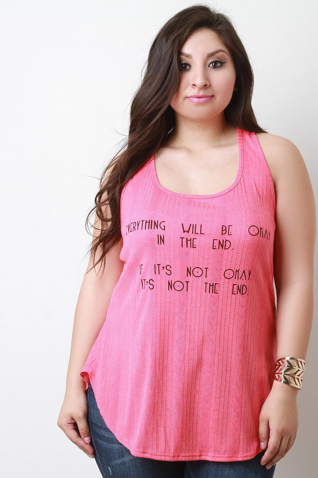 Everything Will Be Okay Graphic Print Tank Top