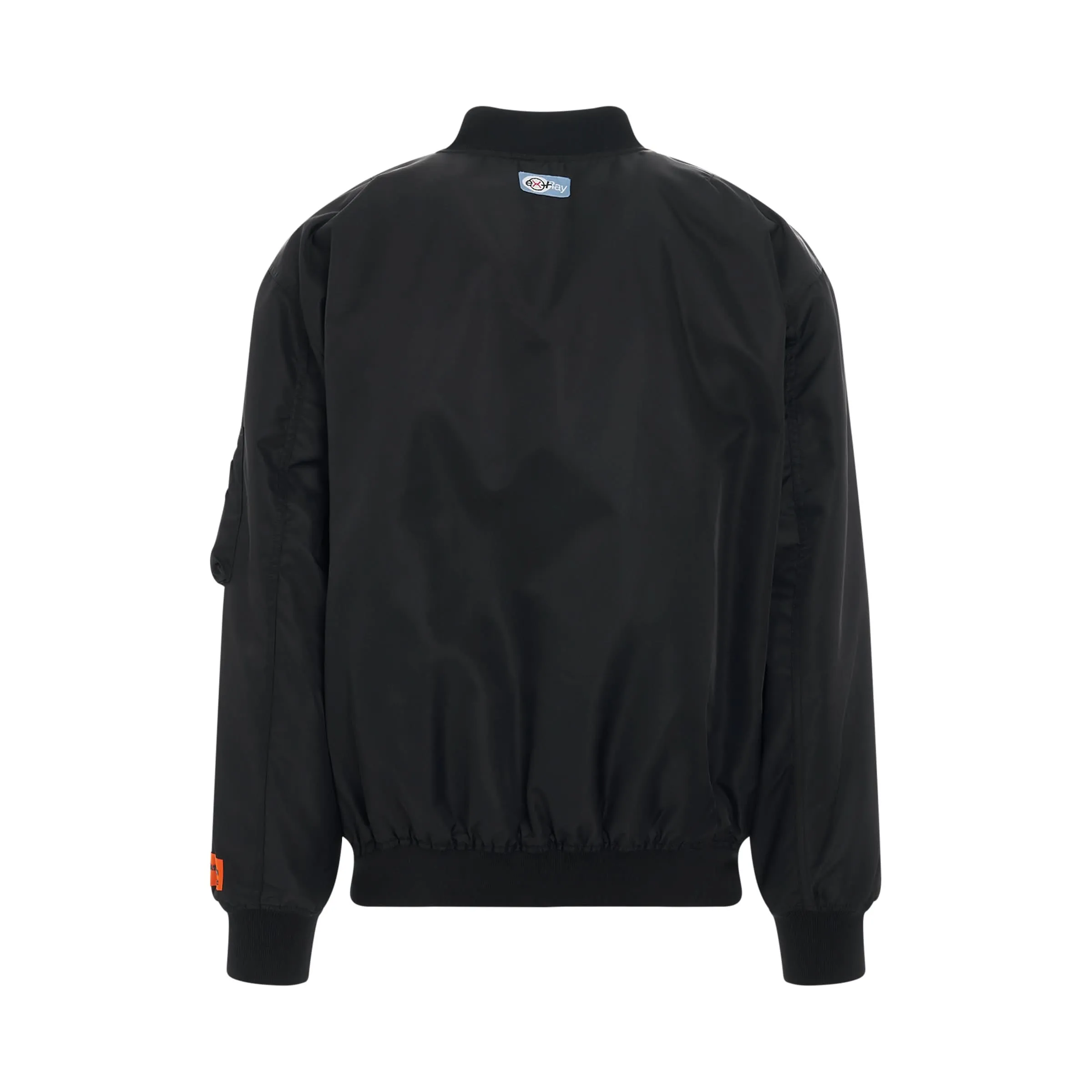 Ex-Ray Nylon Bomber Jacket in Black