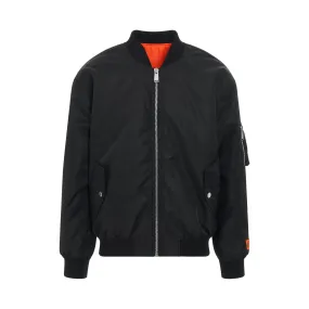 Ex-Ray Nylon Bomber Jacket in Black