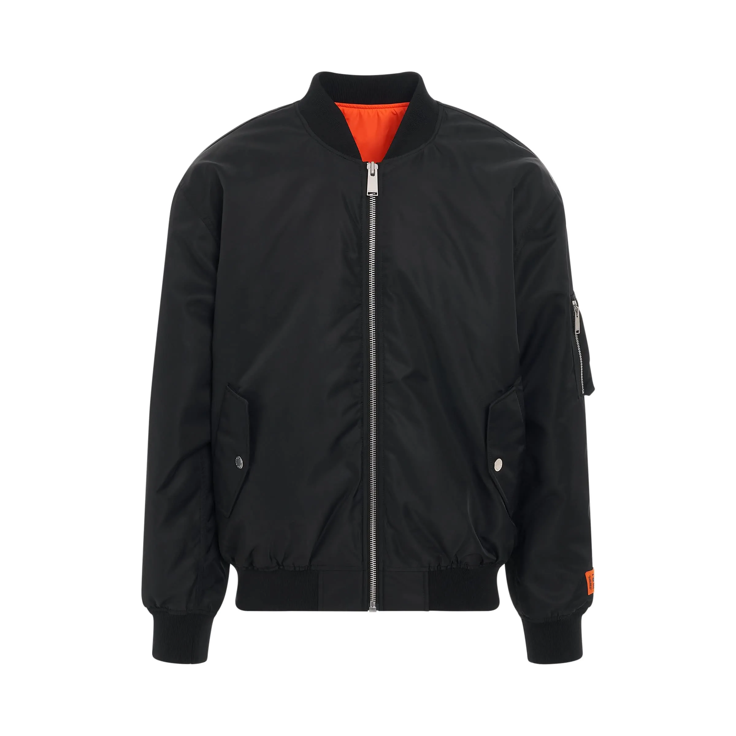 Ex-Ray Nylon Bomber Jacket in Black