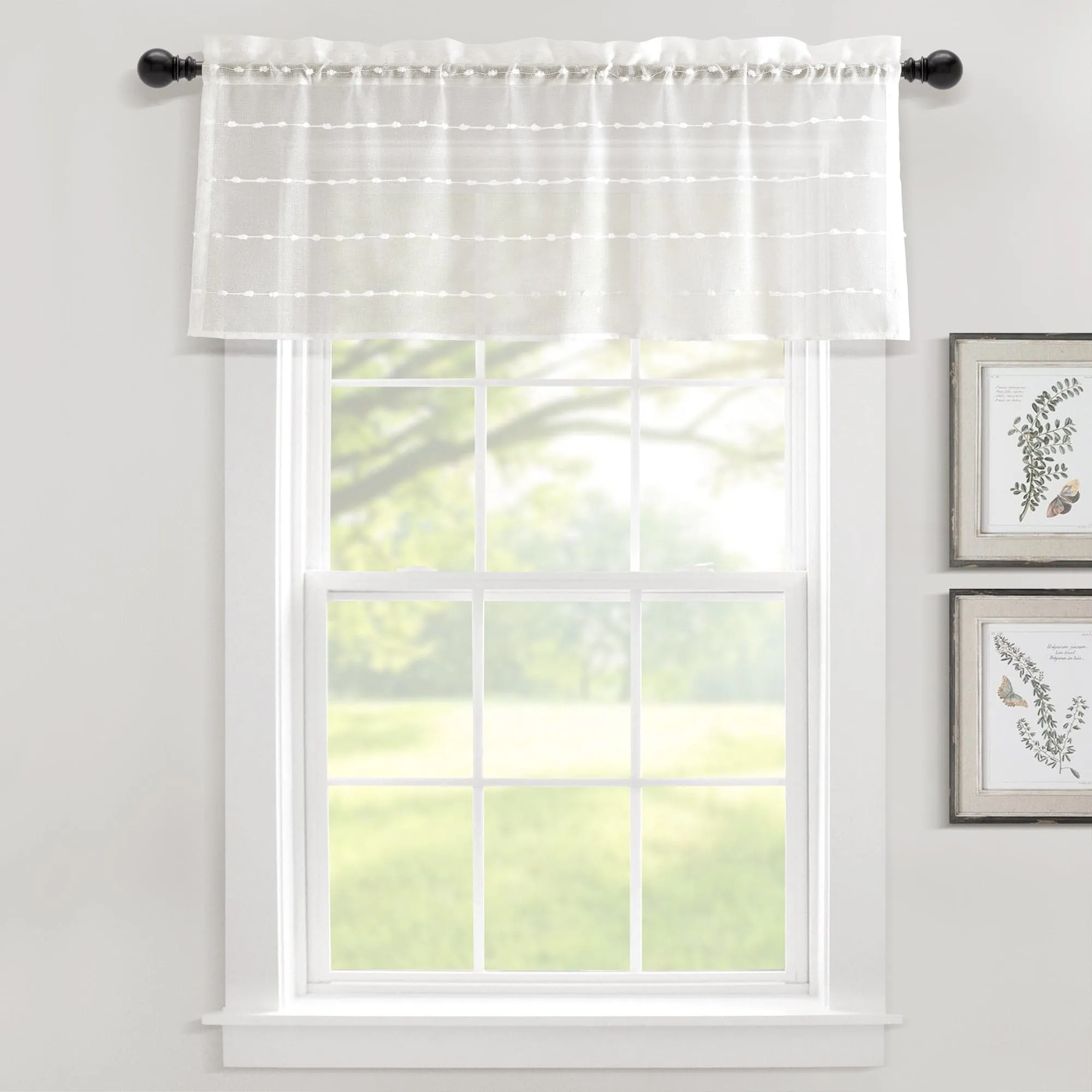 Farmhouse Textured Sheer Valance