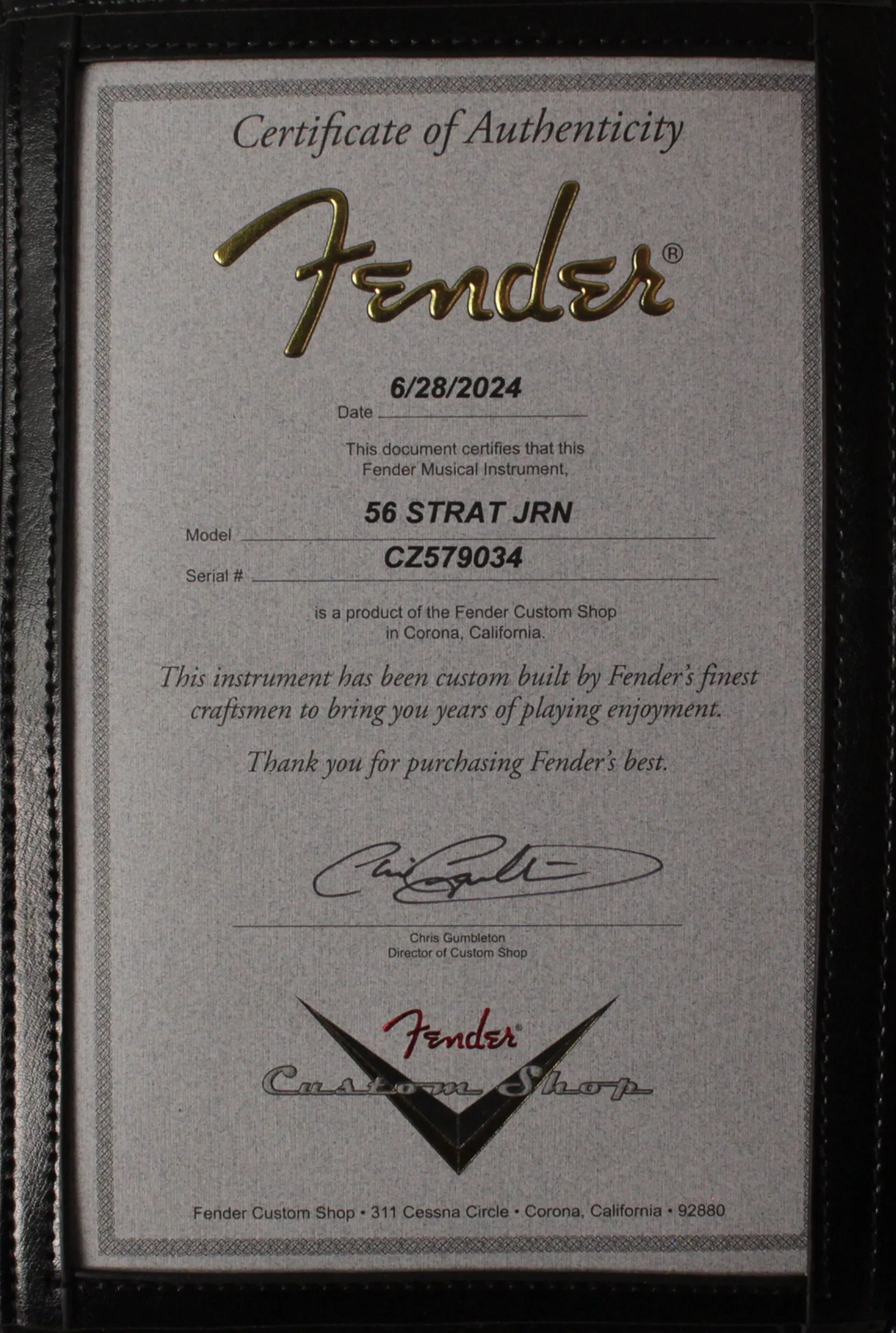 Fender Custom Shop 1956 Stratocaster, Journeyman Relic, Aged Black