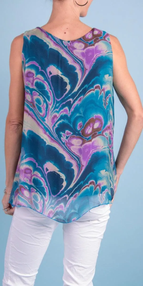 Fernanda Swirl Silk Top