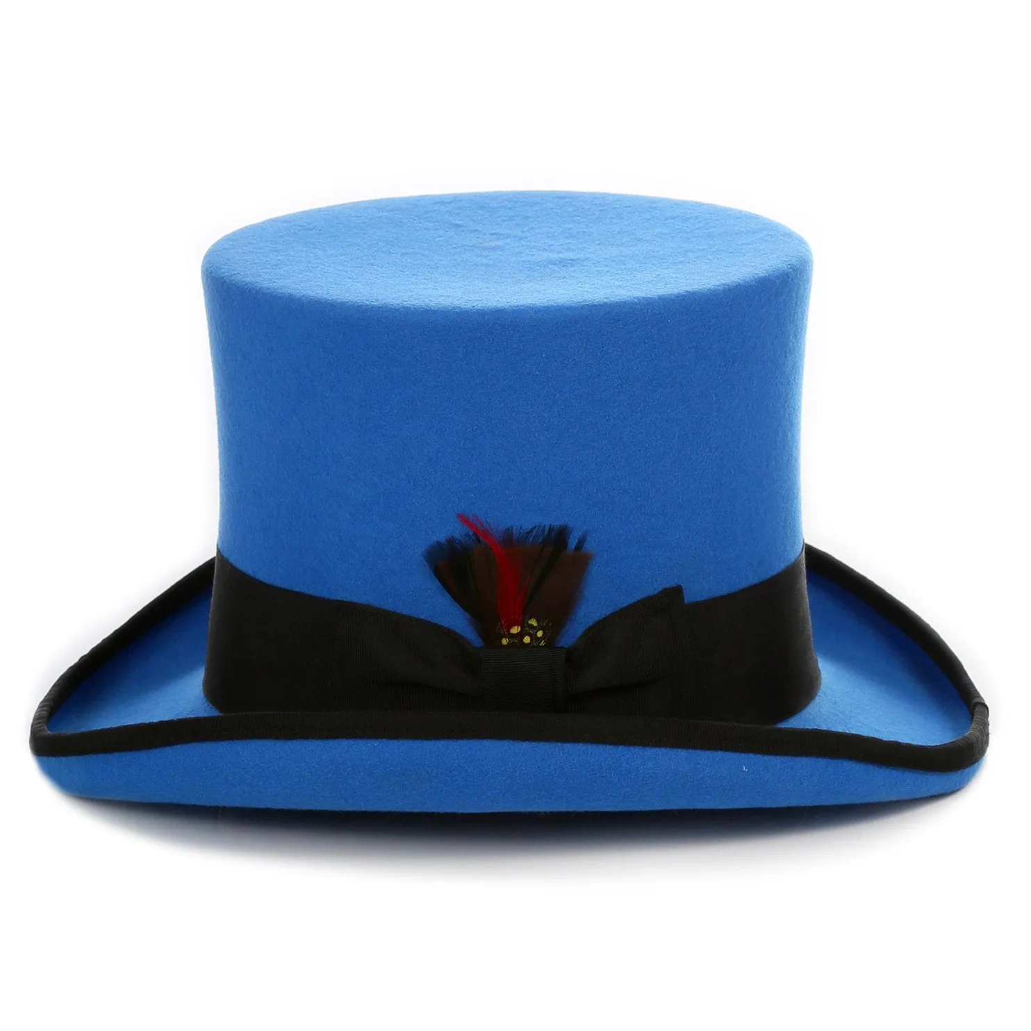 Ferrecci Royal Blue and Black Wool Felt Top Hat