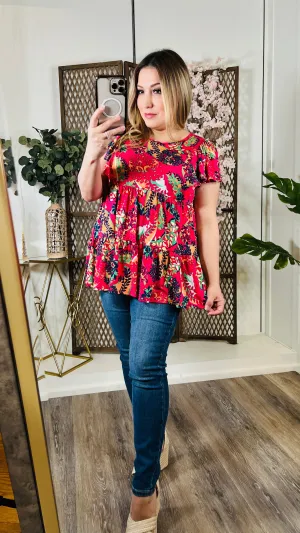 Floral Tiered Top