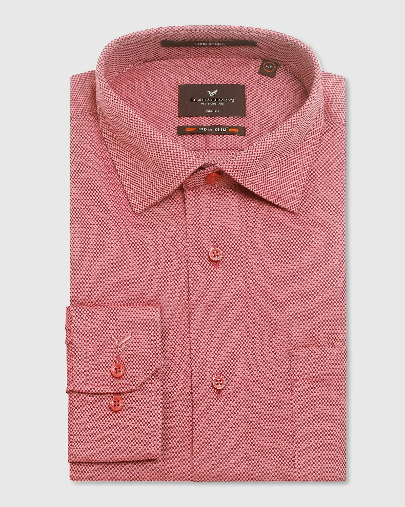 Formal Dusty Pink Textured Shirt - Quint