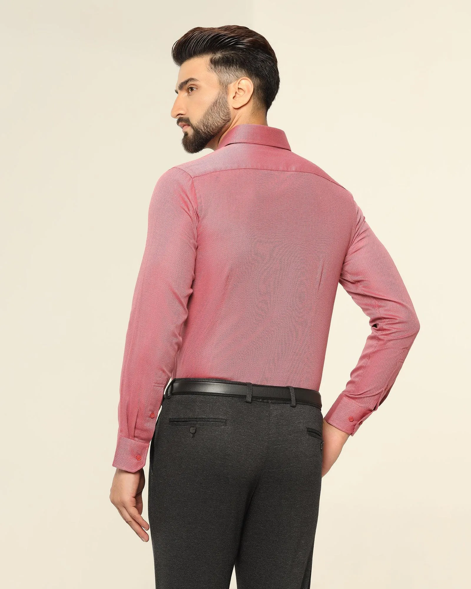 Formal Dusty Pink Textured Shirt - Quint