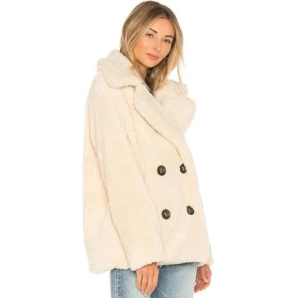 Free People Kate Faux Fur Coat, Size Large